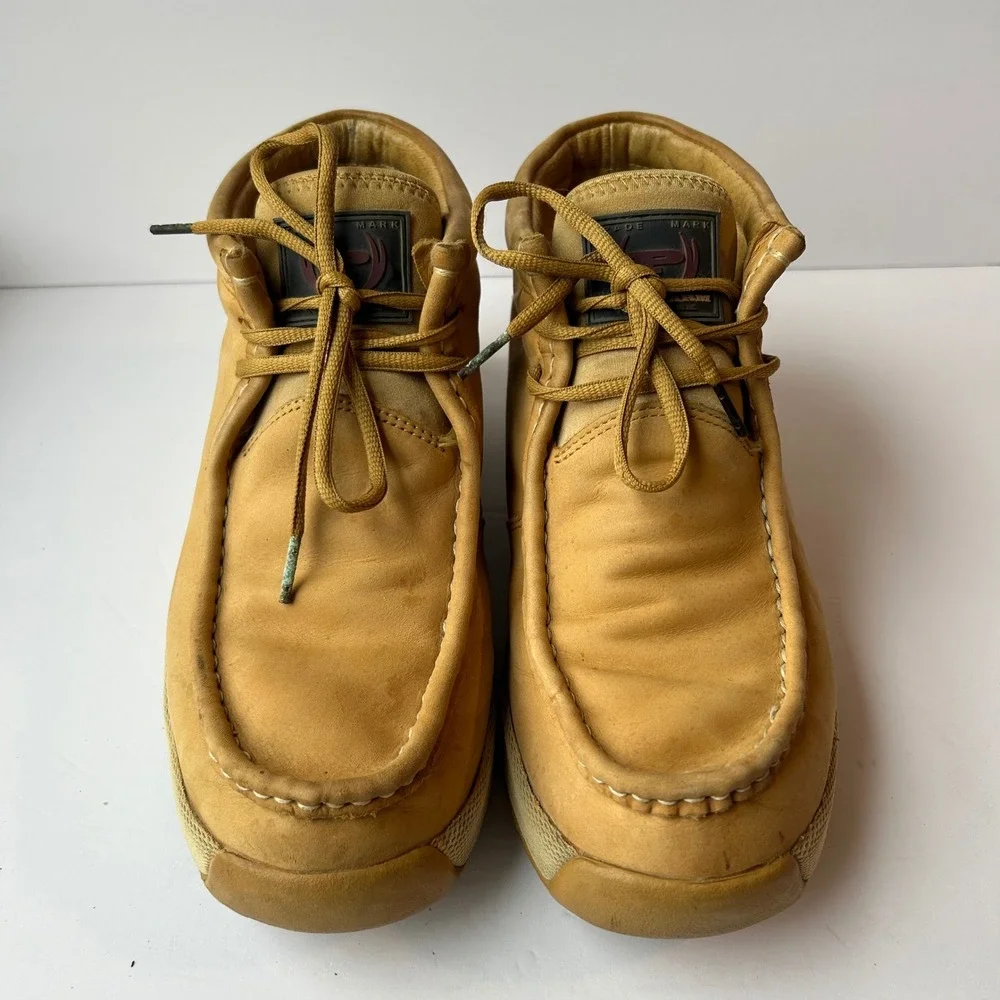 Phat Farm Moc Toe Boots Mens 10.5 Tan Leather Mid Top Chukka Street Work PF0019M